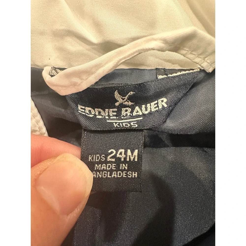 Eddie Bauer Kids Puffer Vest Navy Blue Green Cream Colorblock 24M Outerwear